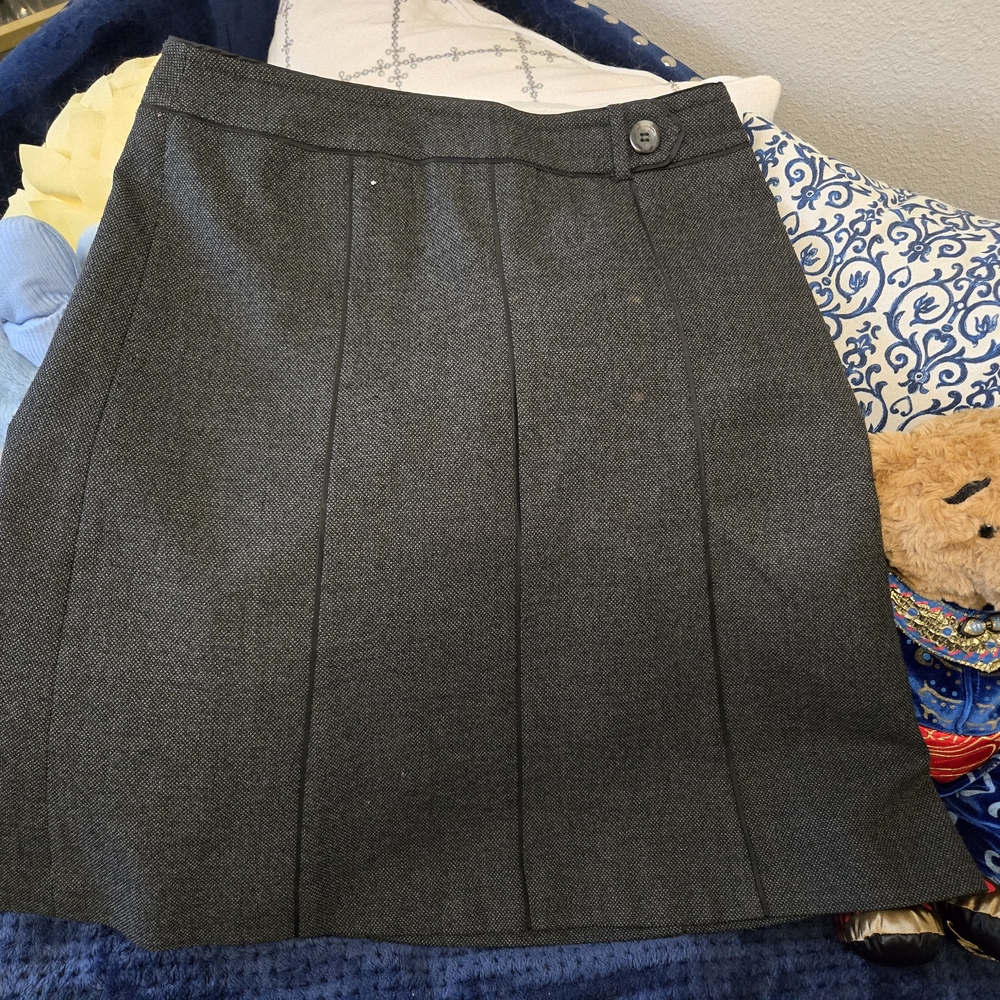 Ann Taylor Charcoal A-Line Skirt